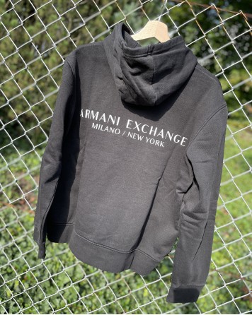 Mikina pánská Armani Exchange černá s kapucí